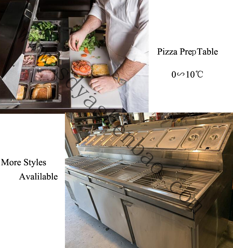 500L Prep Table Commercial Restaurant Refrigerator SUS201 310W With Glass Top Door