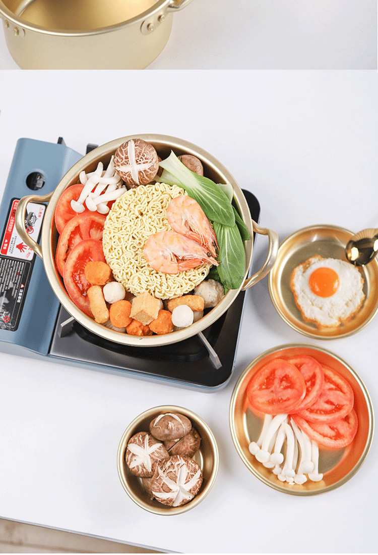 Korean Style Kimchi Noodle Pot Kitchen Cooking Pots Korean Cookware Soup Serving Pot With Two Handle