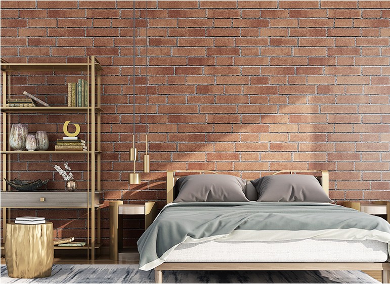 3D Slate Stone Brick Effect Wallpaper PVC 3D Brick Wallpaper For Walls