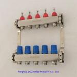 5 Port Stainless steel water underfloor heating manifold , 304 stainless steel