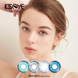 China Natural Blue Colored Contact Lenses Halloween Non Prescription 14.2mm wholesale
