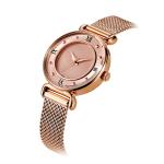 IP Rose Gold Waterproof 28mm Alloy Quartz Watch Ladies Mesh Band