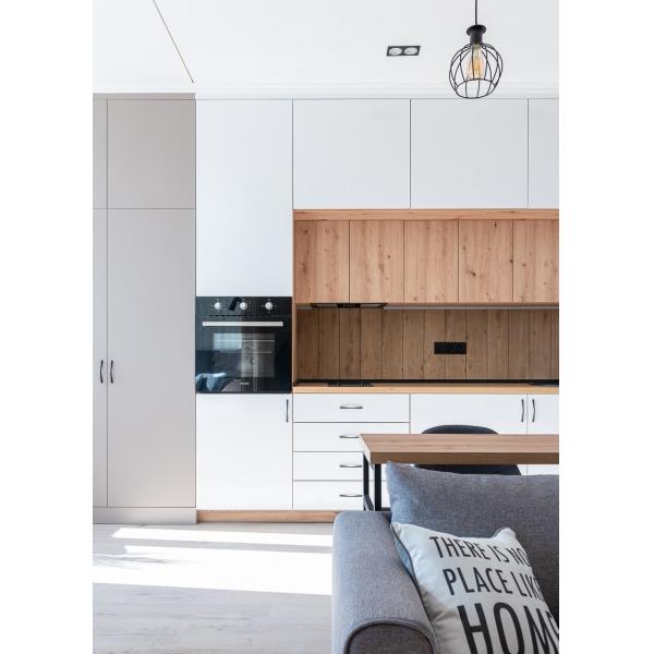 2800mm Modern Aluminum Door Dark Brown Modern Kitchen Cabinets