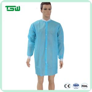 China Unisex 50gsm Knitted Cuff Disposable Lab Coat wholesale