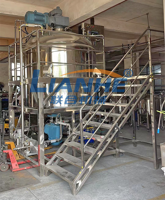 3000L Vacuum Emulsifying Mixer With Load Cell Cosmetic Cream Making Machine
