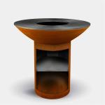 40 Inch Grill Outdoor Cooking Corten Steel Charcoal Grill With Round Storage