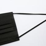 Black Disposable Trilayer Surgical Chins Masks Protective With EU Standards