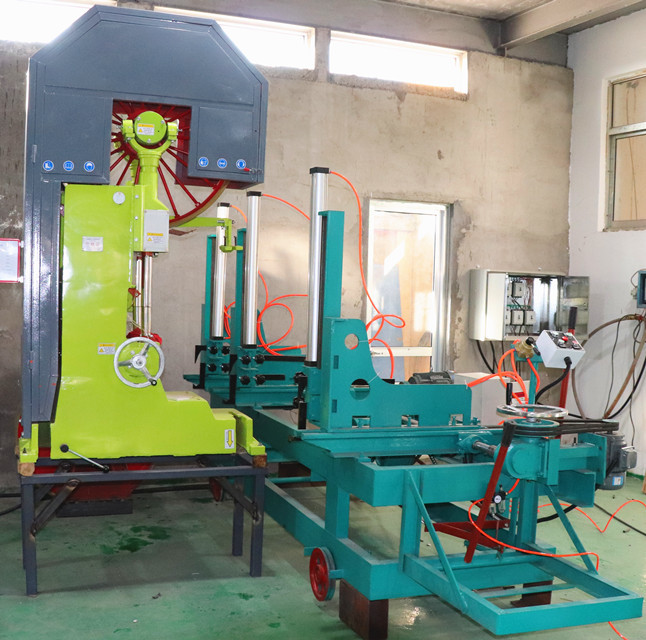 Lumber Sawing Machine Vertical Band Saw Machine with carriage For Sawmill Wood Cutting