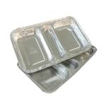 Food Grade Container 3 Compartment 230*185*35 Rectangle Aluminium Foil Takeaway