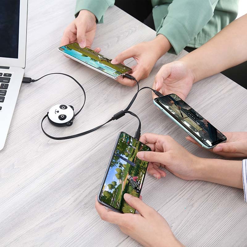TPE ABS 3A Max Length 1.2m Retractable USB Cord 3 In 1 Gadgets Gift