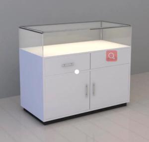 China Jewellery Shop Decoration Glass Showcase Cabinet With Storage And Led Lights wholesale