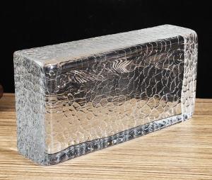 China 4 Inch 2 Inch Crystal Glass Block Kitchen Fused Hot Fused Clear Gentle Wavy Decorative wholesale