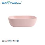 Chaozhou Factory Above Counter basin 2024 Pink Color Ceramic Basin Wall Mounted