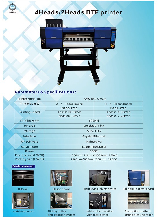 Advanced DTF Printing with ANDEMES 60cm Heat Transfer Shaking Machines and Dual Heads
