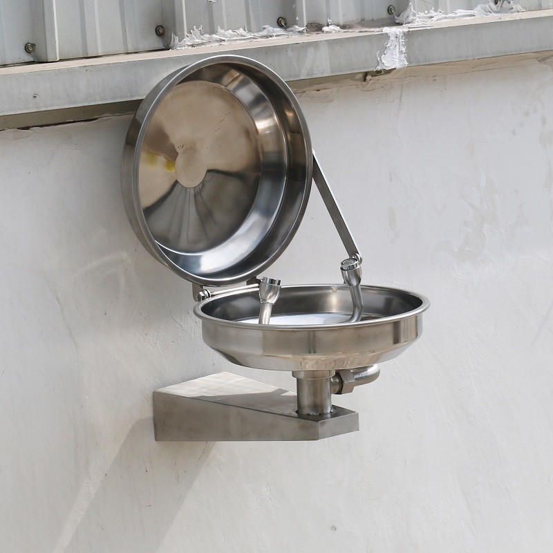 Wall-mounted type stainless steel cover eye washer, eye wash station, auto open eye wash station