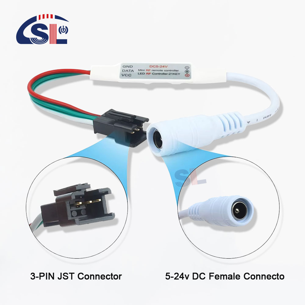 20-60 Degree Mini RF Remote Controller for WS2811/WS2812B/WS2813/USC1903 Pixel Light