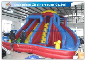 China Exciting 3 Lanes Backyard Inflatable Water Slides With Swimming Pool wholesale