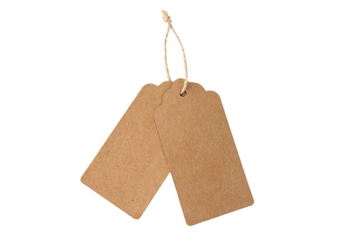 Recyclable Aseptic Kraft Paper Hang Tags , Round Swing Tags Customized Size