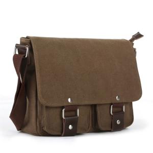 China OEM / ODM Unisex Travel Messenger Bag Lightweight Brown Color Classic Style wholesale