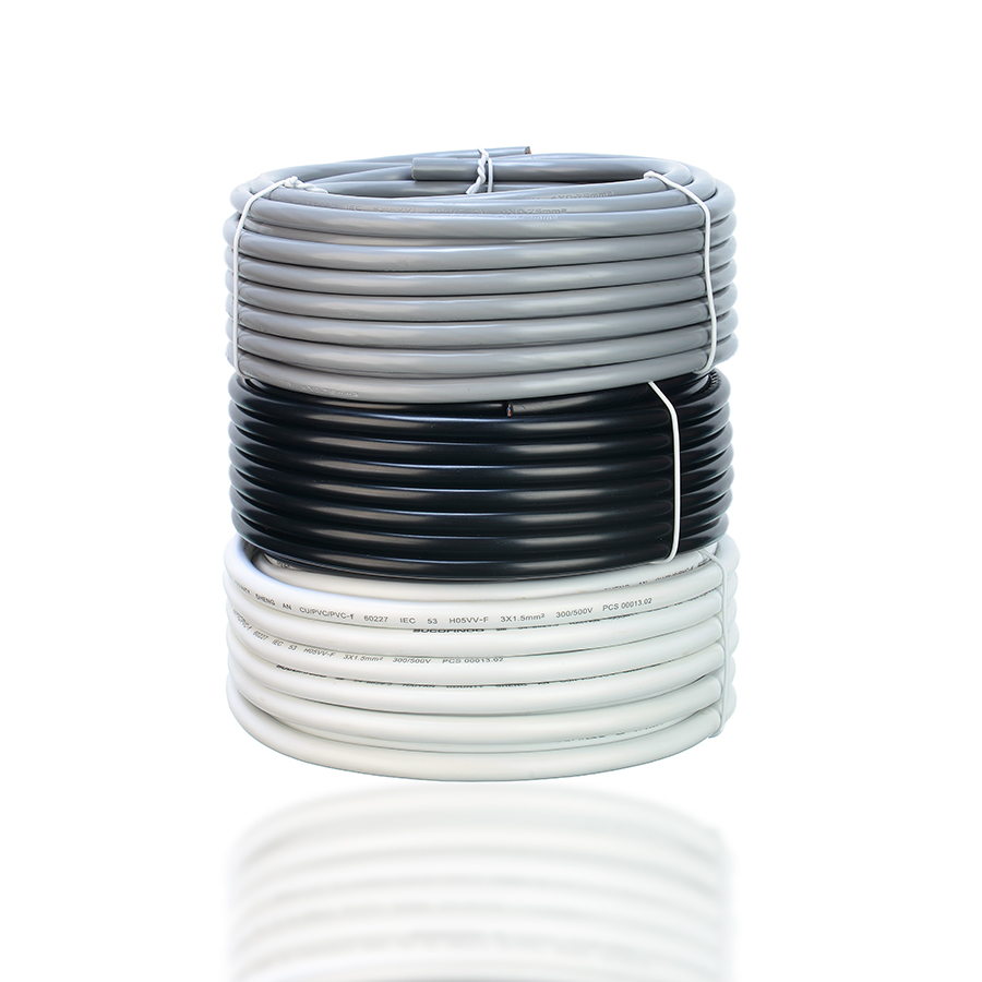 Korean KC Certificated Power Cable H05VV-F 1.5M Grey PCV/ Rubber Insulation Copper Wire 300/500V Superior Lightning Cable