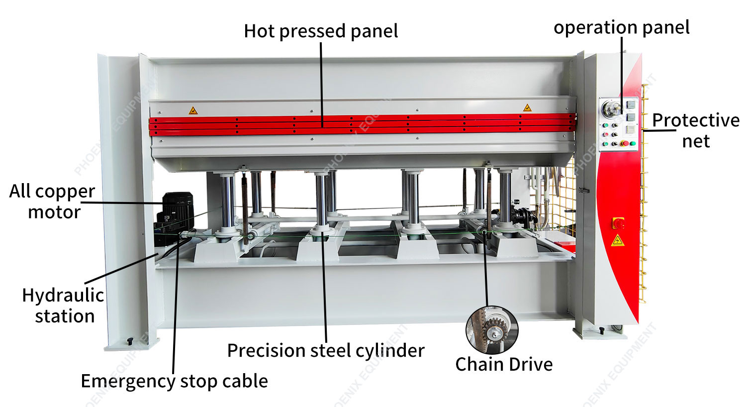 2-Layer 120 Ton Woodworking Hydraulic Hot Press with Electric Heating and Thermic Oil