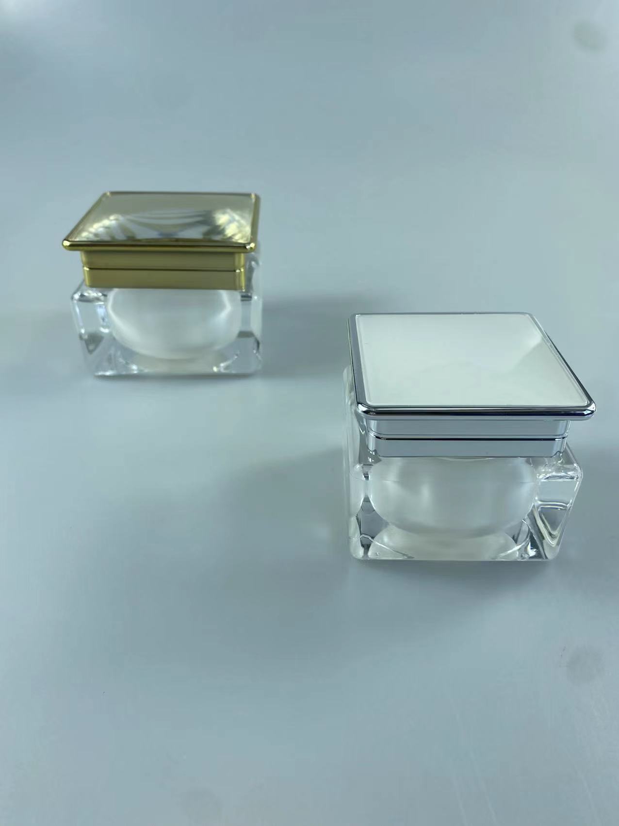 Silk-screen Printing Cosmetic Jar 30g/50g Square Acrylic Jar for end Makeup Packaging