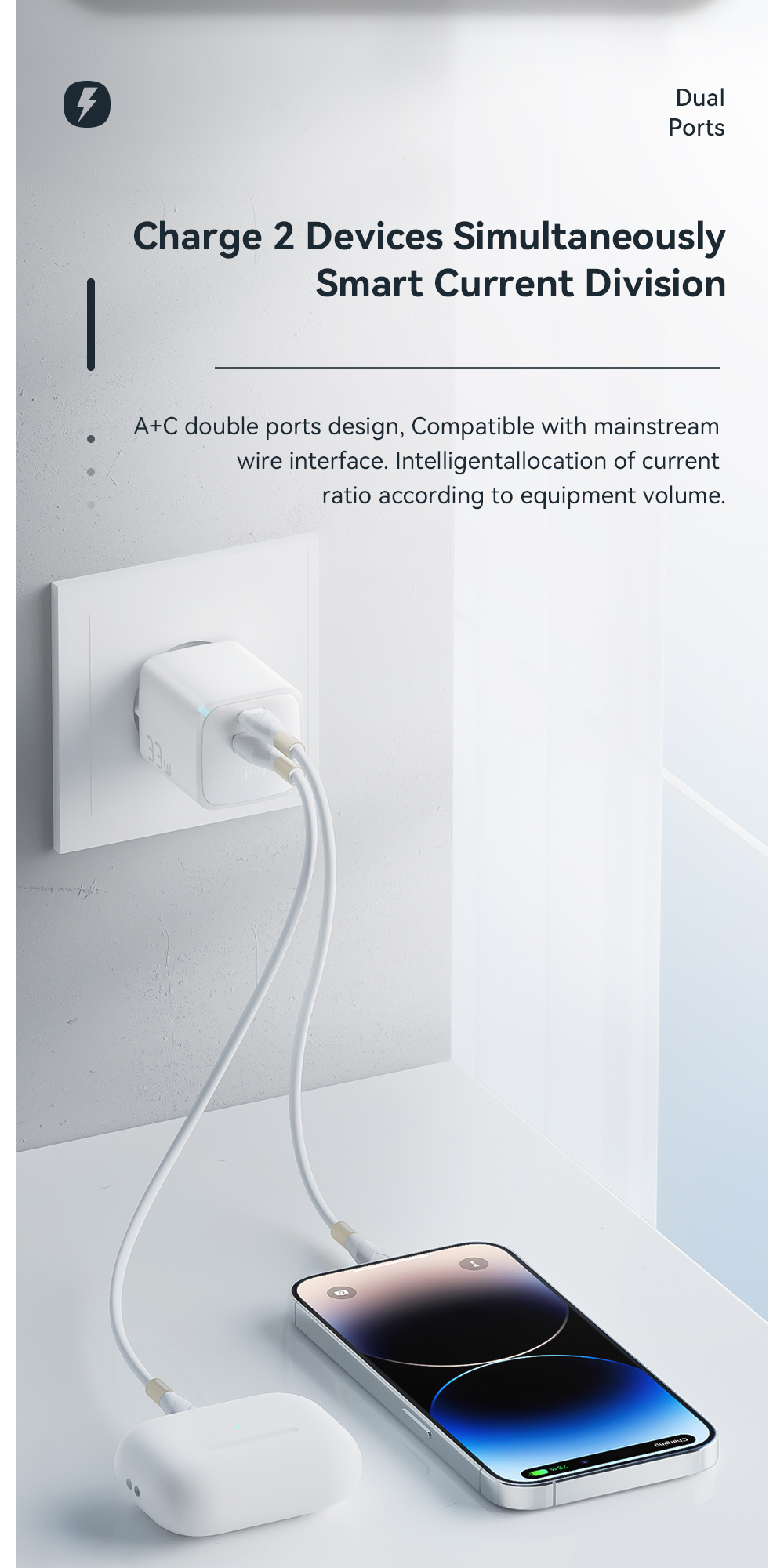 Essager 2023 PoleStar travel PD QC 33W Charger USB Type-C Fast Charging mobile phone wall charger