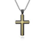 Blue and Gold Metal Prayer Choker for Men Stainless Steel Link Chain Necklaces