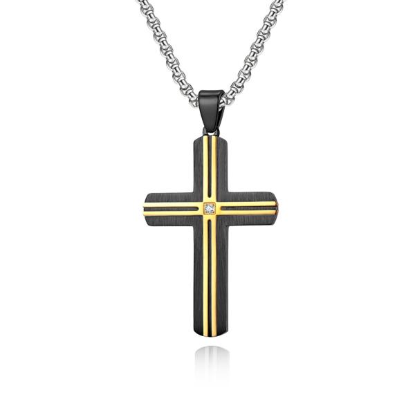 Blue and Gold Metal Prayer Choker for Men Stainless Steel Link Chain Necklaces