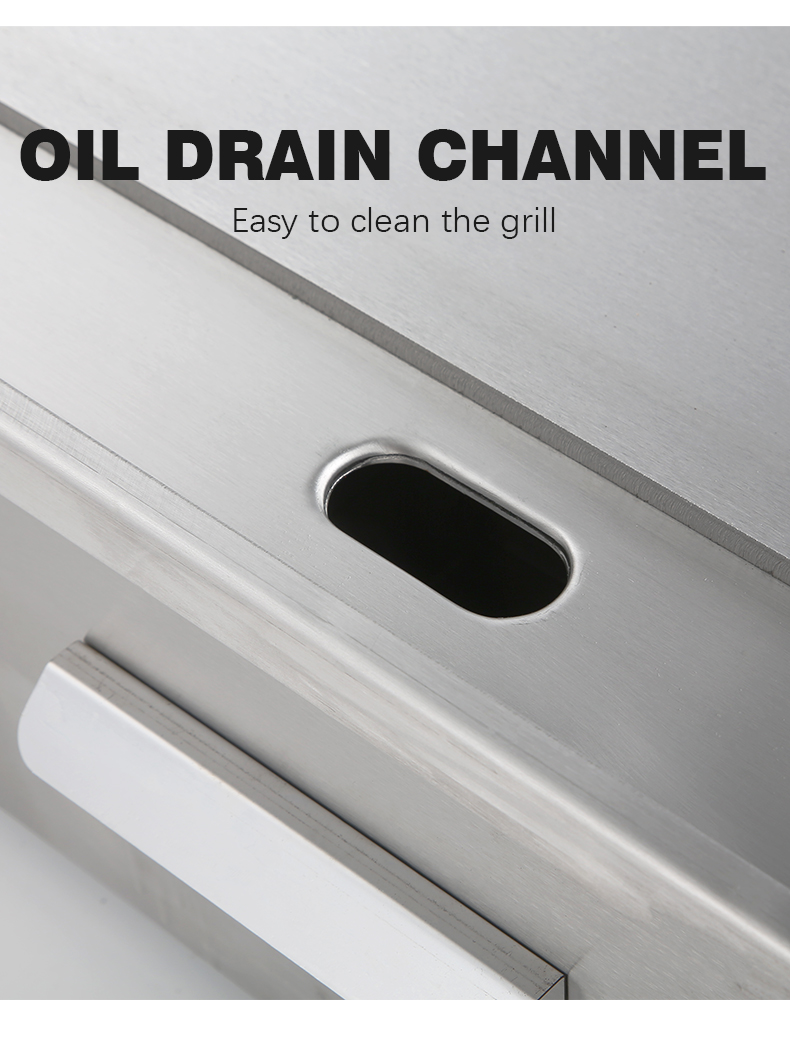 Electric Grills Griddles with Stainless Steel Flat Top Plate Temperature Range 50-300C