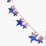 Big five-pointed star American flag decoration wreath Christmas tree ornament