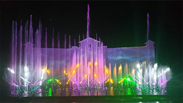 Candle light garden type music dancing floor dry fountain