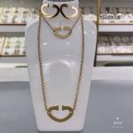 Trendy Horseshoe Buckle Stainless Steel Jewelry Set 18k Gold Plated Necklace
