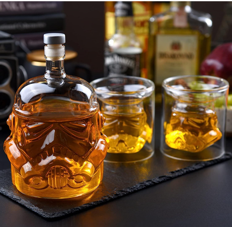 Clear Glass Bottle Wine 750ml 1000ml Brandy Liquor Glass Bottle for Customized Mask Vodka