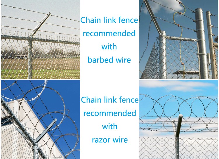 China Hot Sale Temporary Construction Chain Link Fence, Chain Link Fence Top Barbed Wire