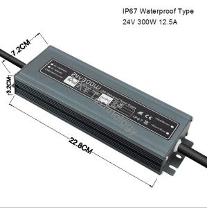 China 24V 300W Waterproof LED Power Supply IP67 12.5A For Washing Wall Light wholesale