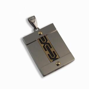 China 316L Stainless Steel Rectangle Square Shaped Necklace Pendant LPS0152 wholesale