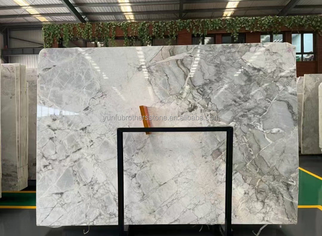 Hotel Marble Type Calcite Calacatta Gray Slab for Modern Brazil Luxury Indoor Decor