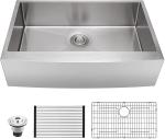 33 Inch Farmhouse Apron Front Kitchen Sink Undermount Deep SS 16 Gauge