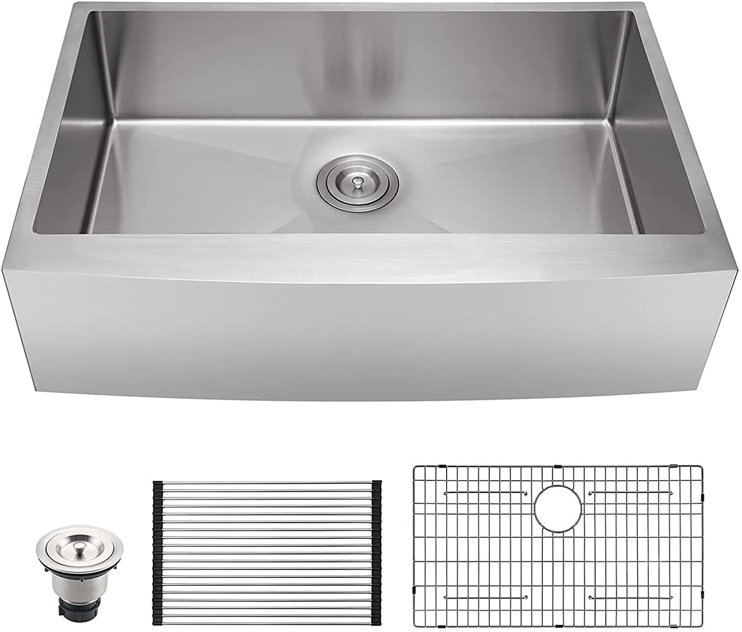 33 Inch Farmhouse Apron Front Kitchen Sink Undermount Deep SS 16 Gauge