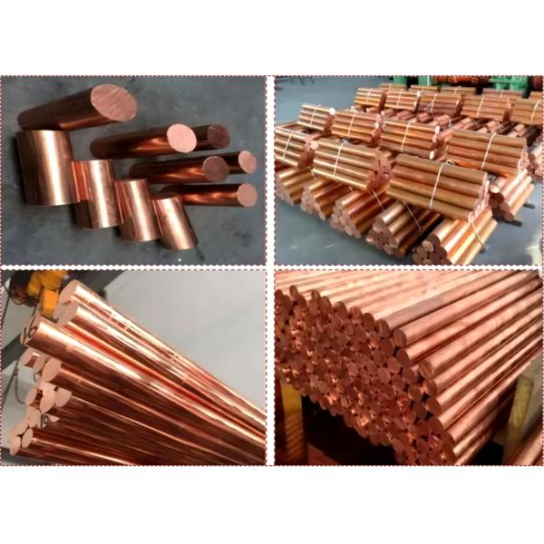 Solid And Durable TU1 99.97% Pure Copper Round Bar Customized Length For Earthing System