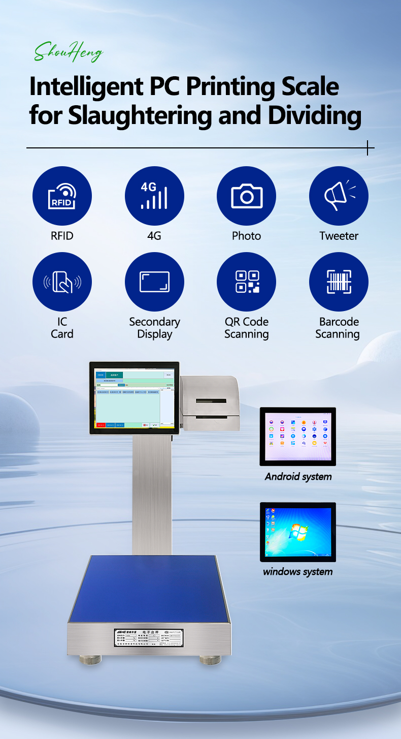 12V/5A SOHE 30KG 450*600mm Windows System Smart Weighing Scale with Weight Function