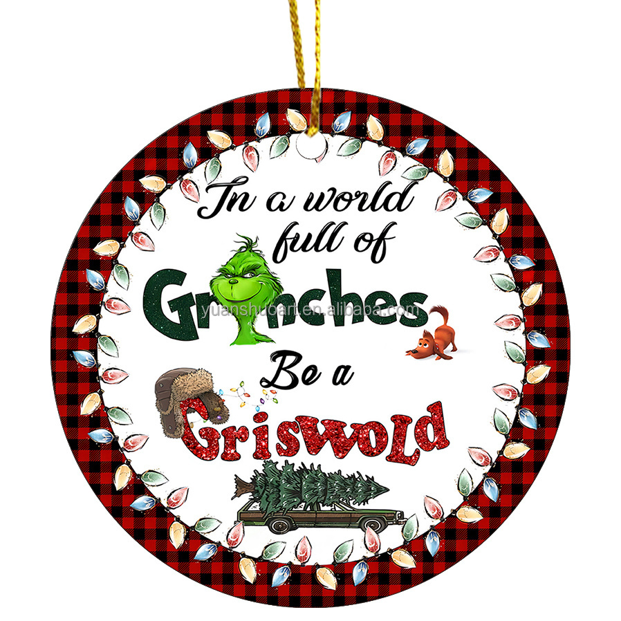 Custom Ceramic Hanging Christmas Tree Ornaments For Festival Holiday Decoration