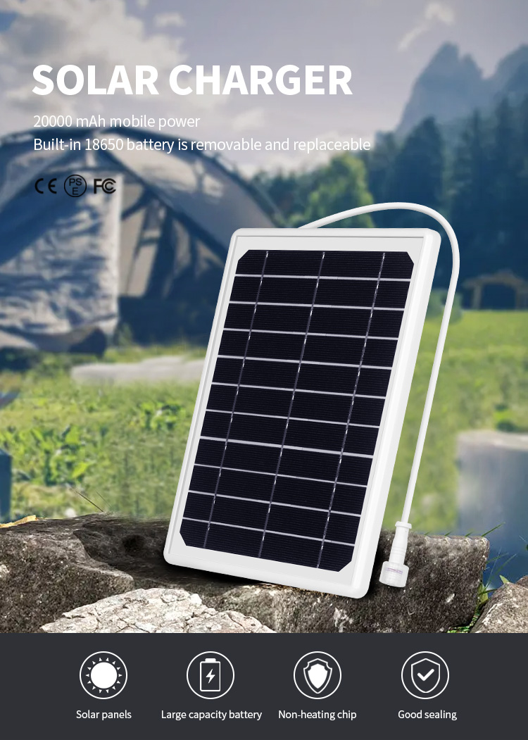 8W Waterproof Solar Powered Panel IP66 3 IN 1 Type Mini For Camping