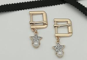 China Rectangle / Oval Small Shoe Buckles , Zinc Alloy Gold Metal Buckle Fashionable wholesale