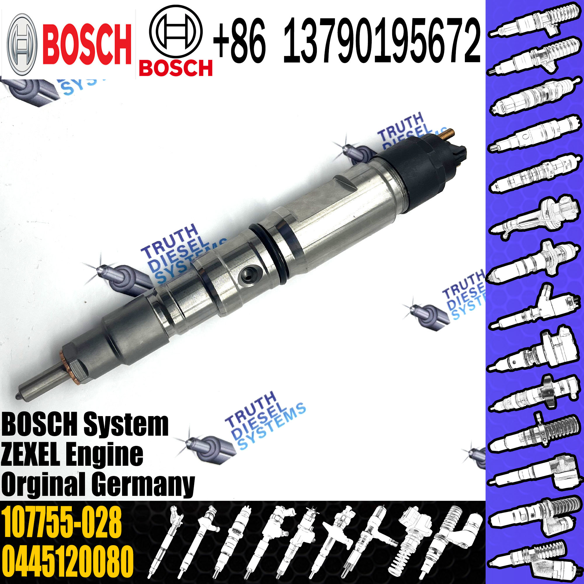Diesel Common Rail Fuel Injector 0445120070 0445120241 for Cummins 3976631 4930485 5263304 0 445 120 070
