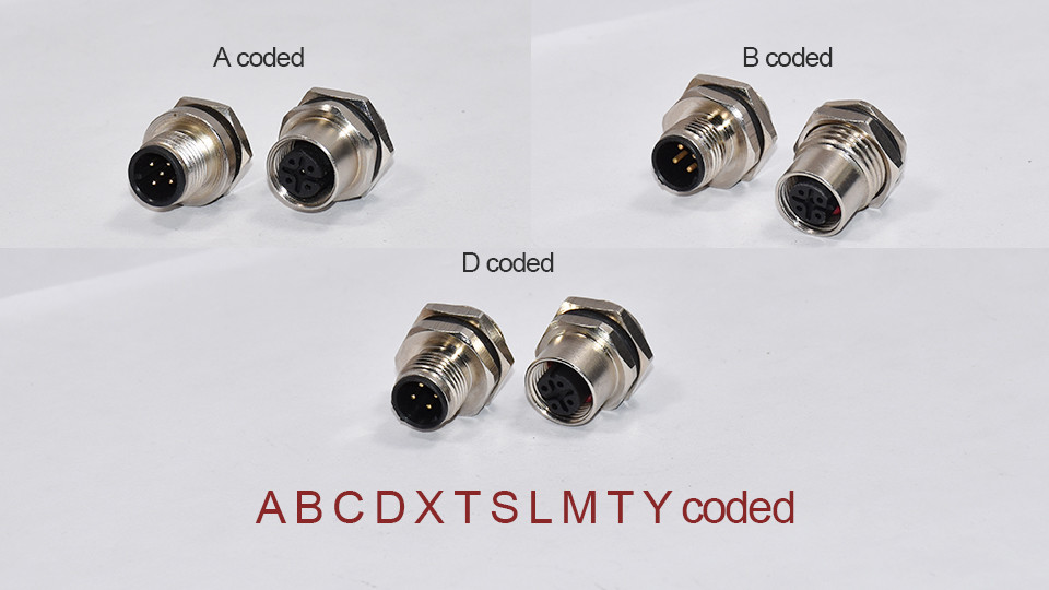 M12 Panel Mount 3 4 Pin Male Female Rear Front Lock Wire Socket M12 Jack Connector