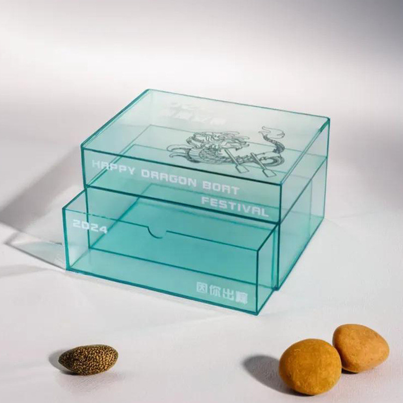 Custom Design Acrylic Organizer Box Plexiglass Packaging Box with Laser Cutting