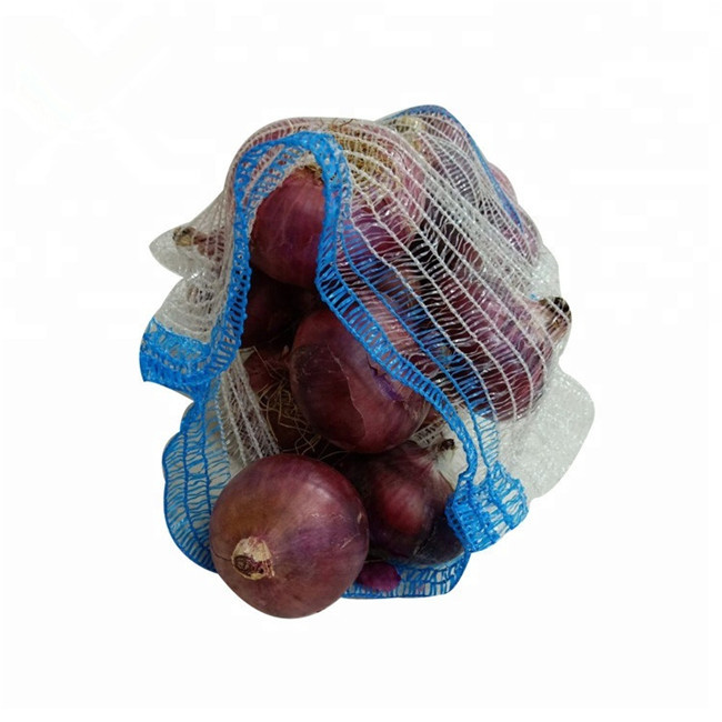 Customized Size Blue 40x60 Plastic Mesh Bag for Packing 15kg Potatoes Onions Vegetables