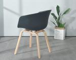 Nordic simple plastic leisure chair Hale dining chair creative wood foot coffee